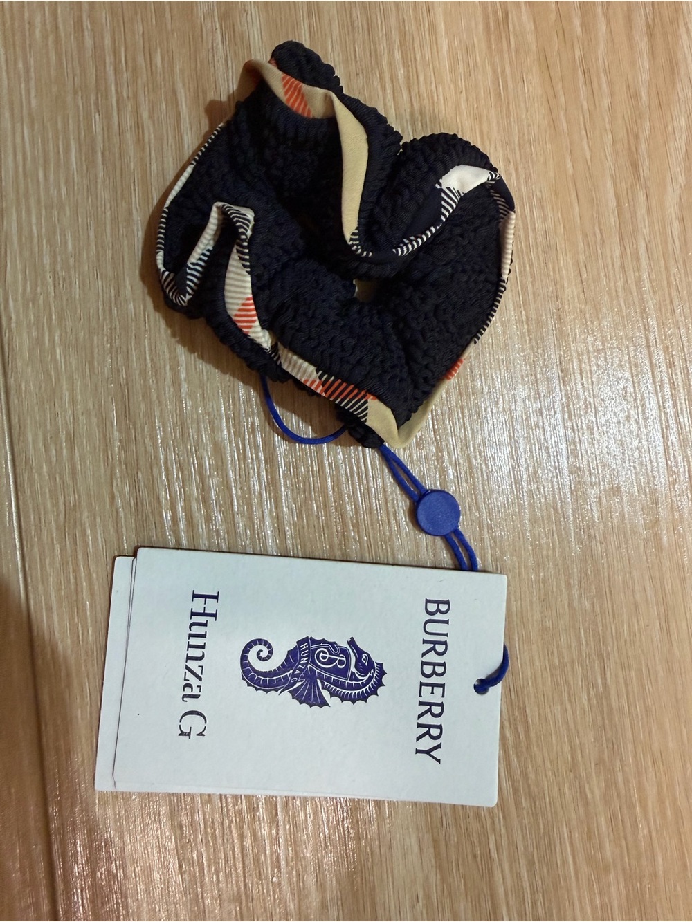 Hunza G x Burberry collab scrunchie NWOT